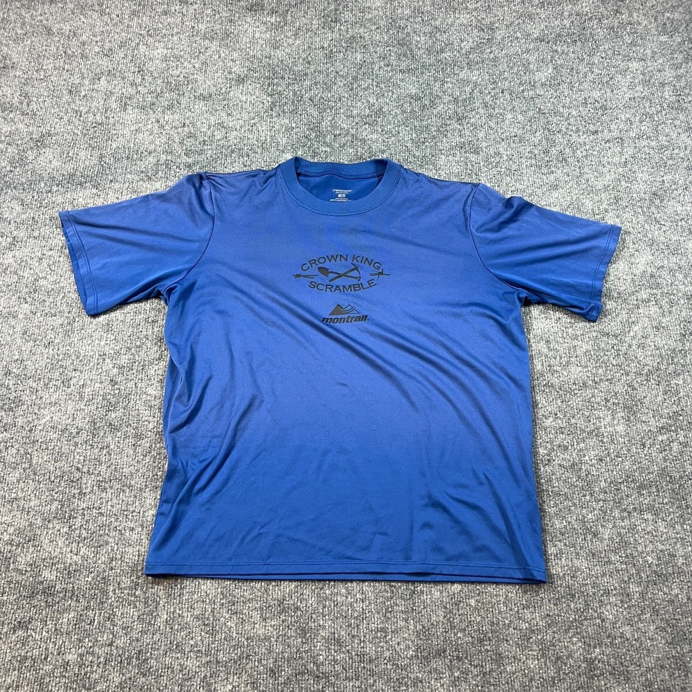 Patagonia Capilene T Shirt Mens Medium Blue Crown King Scramble Graphic Print